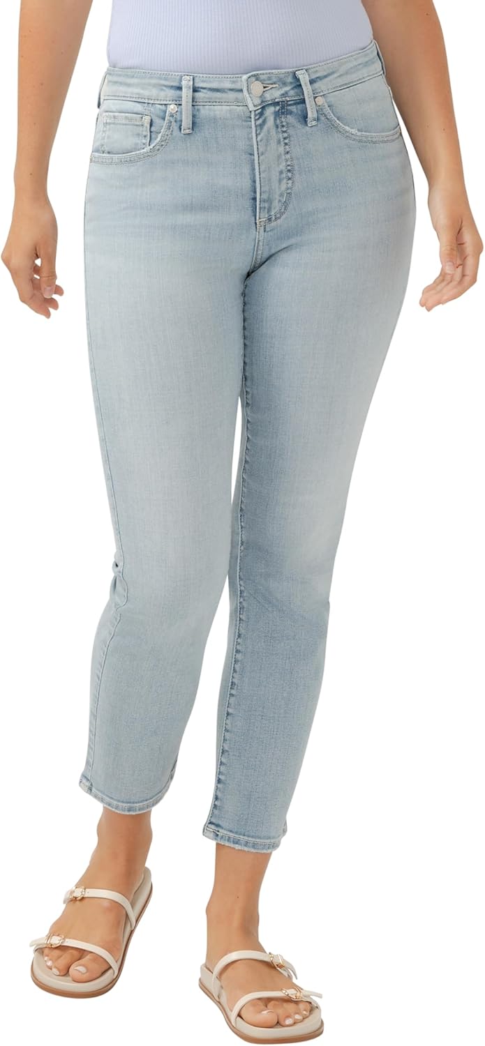 Silver Jeans Co. Womens Isbister High Rise Straight Leg Jeans
