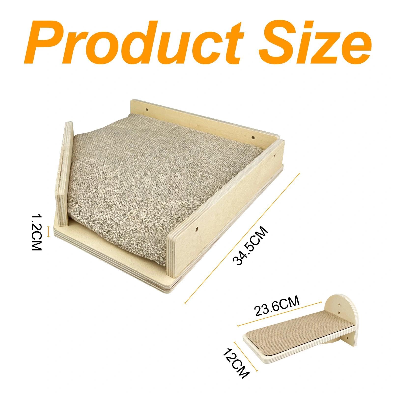 4er Set Kletterwand Katzen, Katzen Wandelemente,Katzentreppe Wand | Katzenbretter für Die Wand, Katzenwandmöbel Set, Katzenleiter Wand für Katze Klettern Spielen Faulenzen(Massivholz)