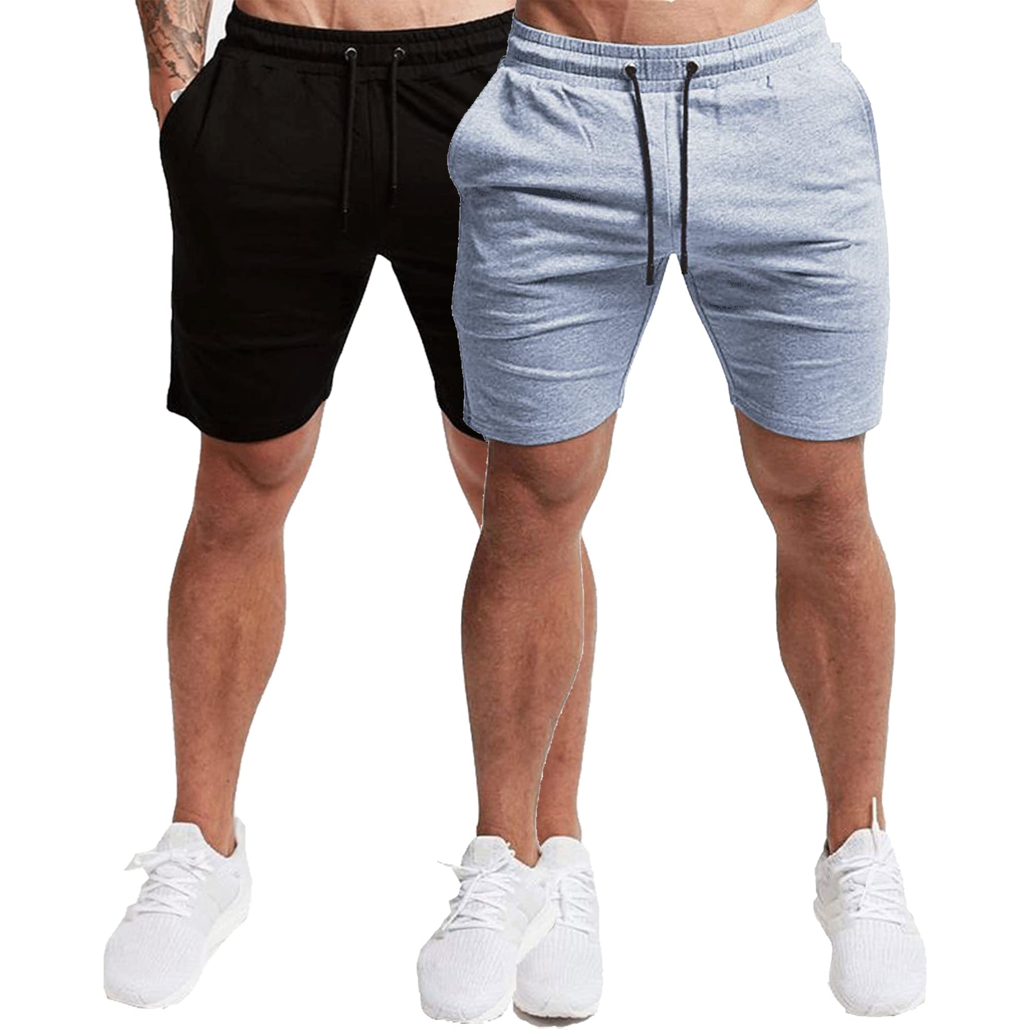 EVERWORTH Men's Casual Training Shorts Gym Workout Fitness Short Bodybuilding Running Jogging Short Pants