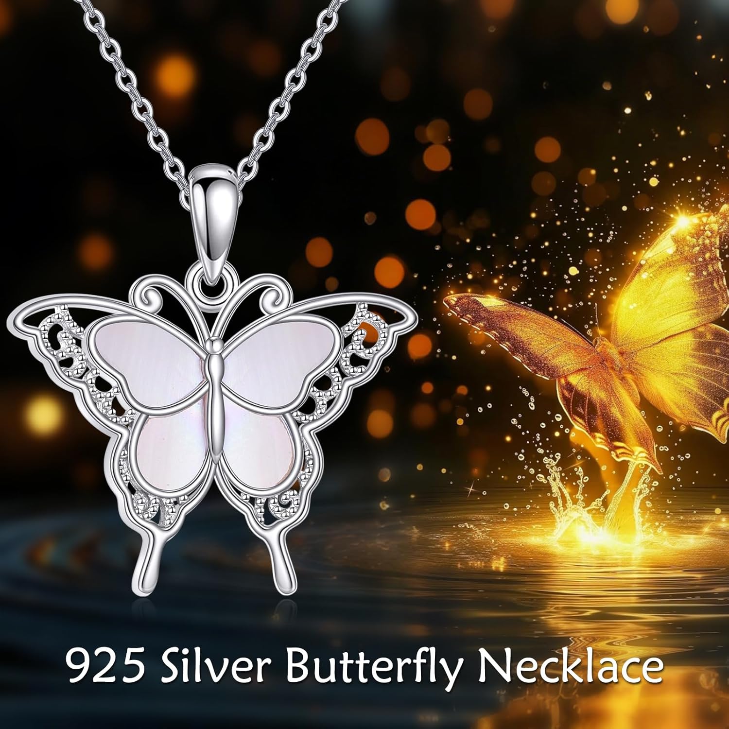 Butterfly Necklaces for Women Butterfly Necklace Silver Butterfly Pendant Gifts - Image 5