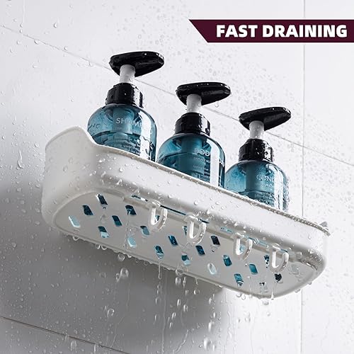 Miniatura 4 de Juego de 6 unidades de ventosa para ducha, estante de ducha, taza para cepillo de dientes, jabonera, ganchos de succión, instalación en un segundo,