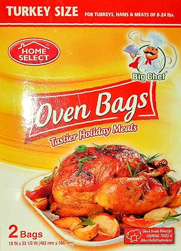 Home Select Big Check Oven Bags Turkey Size 2 Bags