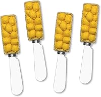 Vista 1 de UP ware 4 piezas pintadas a mano mango de resina con hoja de acero inoxidable esparcidor queso esparcidor mantequilla cuchillos esparcidores