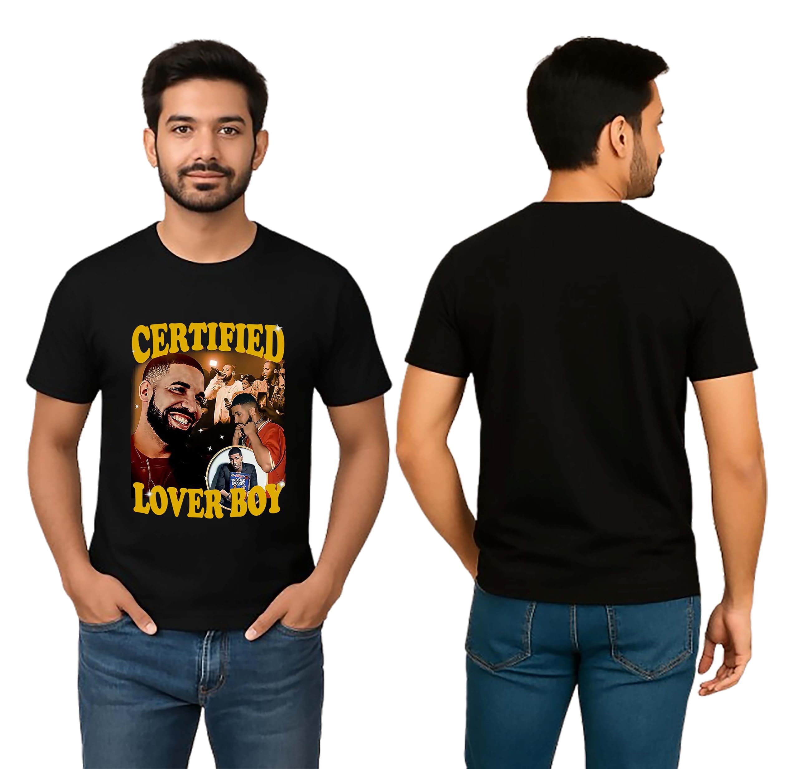 Certified Lover Boy Graphic T-Shirt, Cotton, Crew Neck Short Sleeve, Regular Fit, Casual Streetwear Design, Unisex