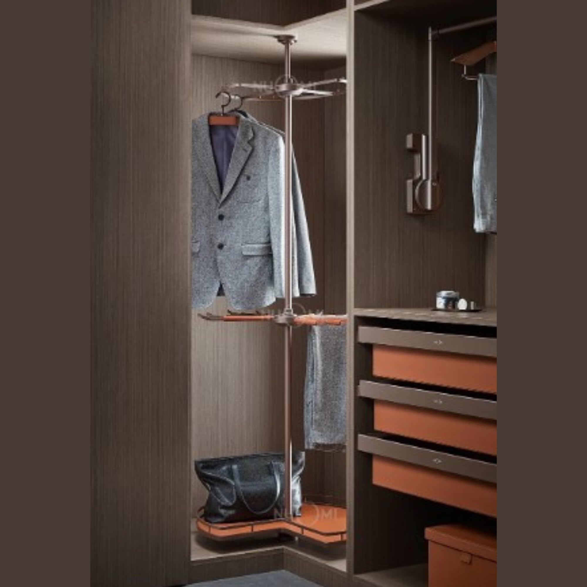 Eurocliq360° Rotating Corner Coat and Clothes Rack – Multifunctional Wardrobe Hanger for Closet Storage, Space-Saving Trouser and Garment Organizer