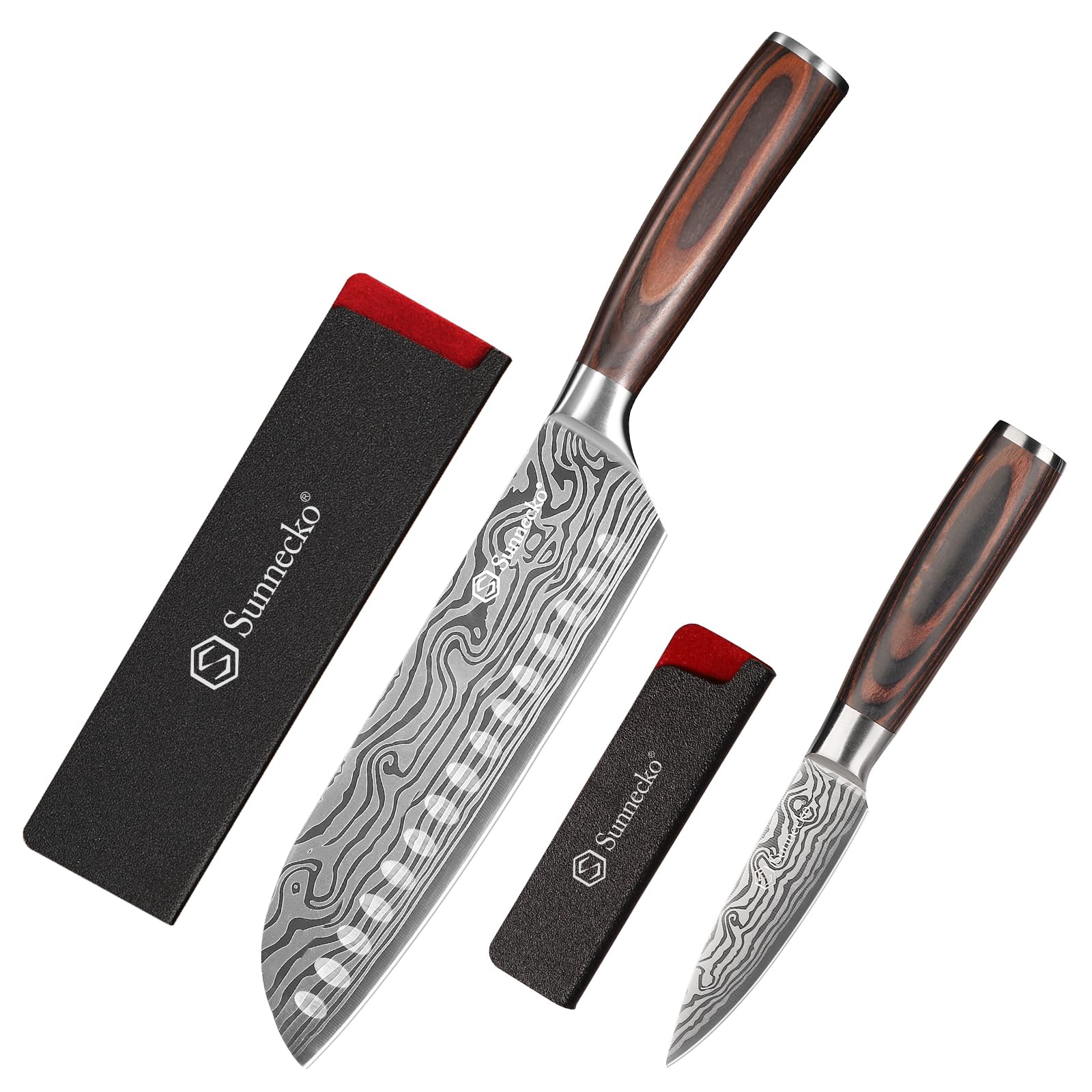 SunneckoChef Knife Sharp Santoku Knife 7 Inch