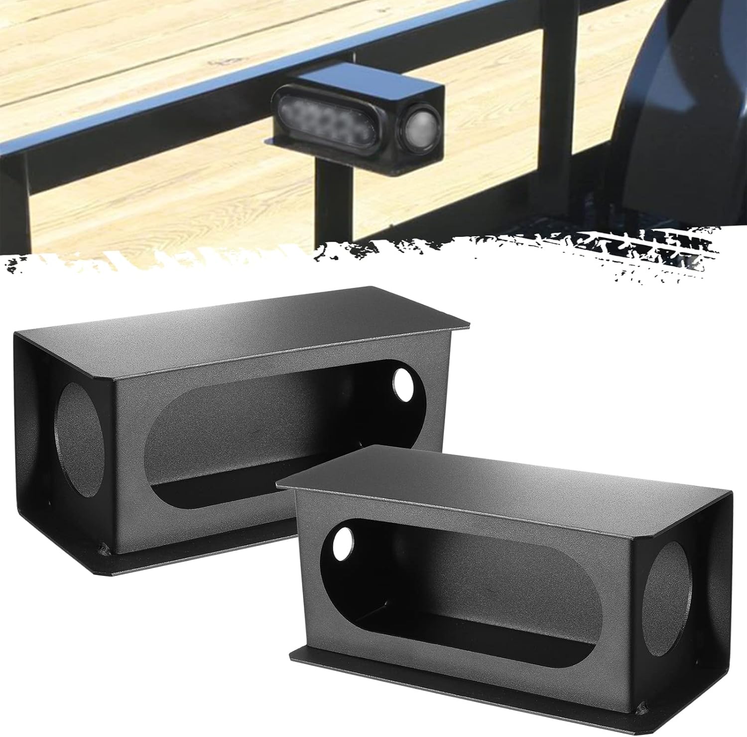 Partsam 2Pcs Steel Trailer Lights Boxes Housing Kit w/6 Inch Oval LED Stop Turn Tail Lights with Backup/Reverse Lights HARDWIRED