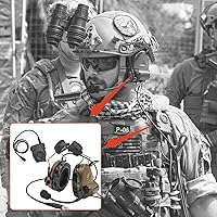 Vista 7 de COMTA 2 auriculares tácticos con U94 PTT 2pines, para airsoft, caza, al aire libre, auriculares con cancelación de ruido