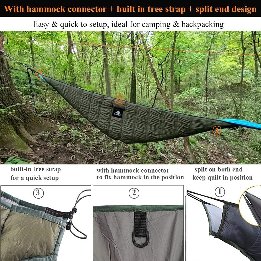 AYAMAYA Green+ Orange Single Hammock Hammock Underquilt