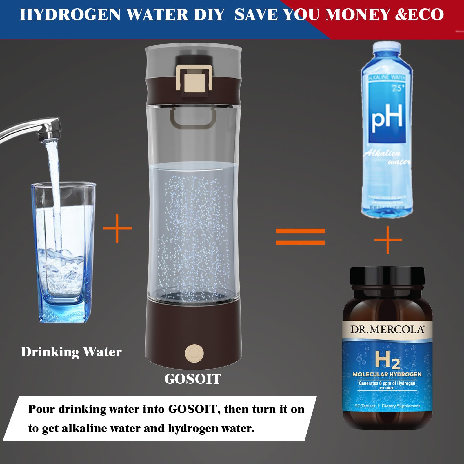 Bouteille d'eau Premium - Water hydrogène - Générateur d'hydrogène - H2 Bouteille d'eau Premium - Water hydrogène - Générateur d'hydrogène - H2
