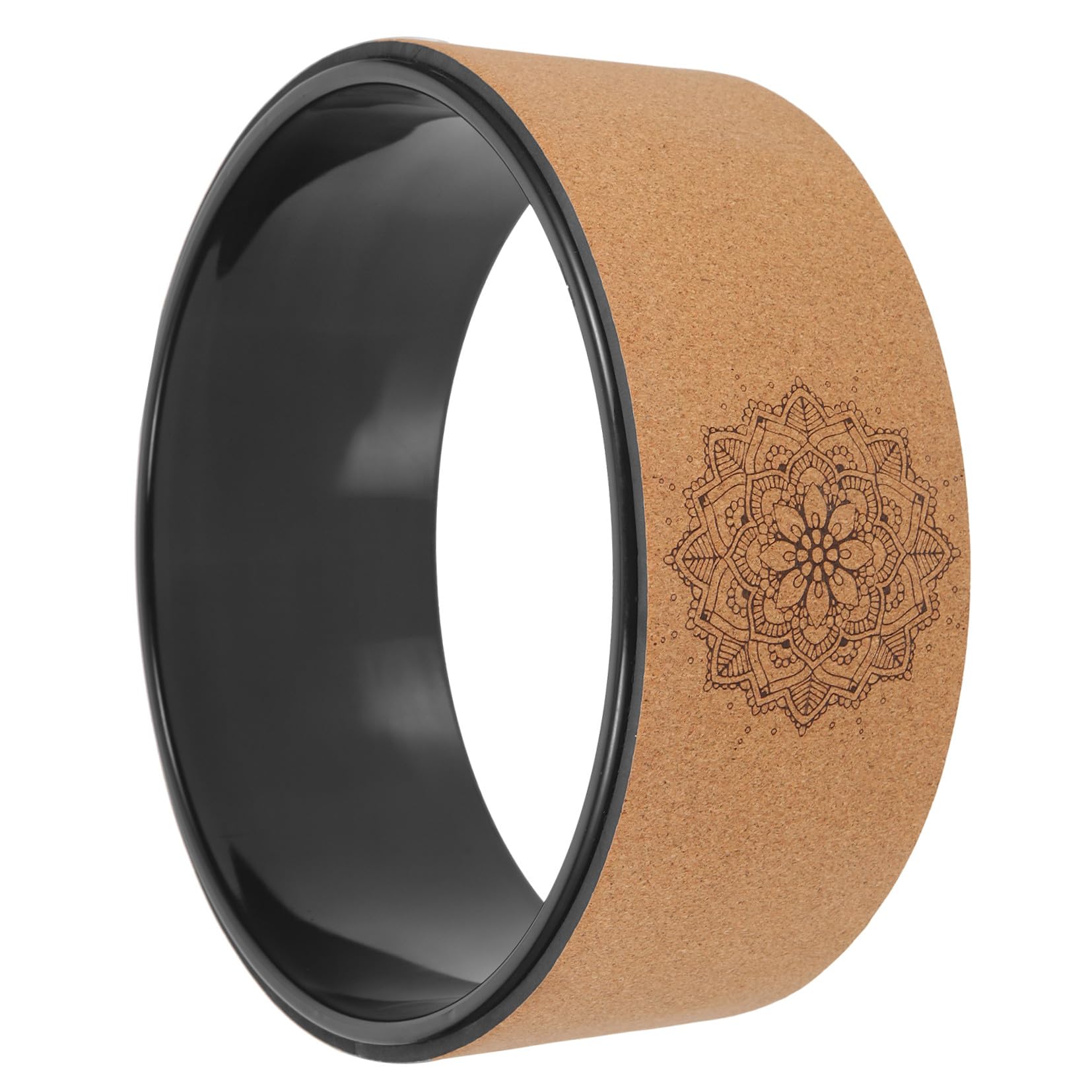 Rueda Deportiva de Yoga de Corcho Natural Antideslizante, Herramienta de Entrenamiento para Flexión de Espalda, Aro de Yoga y Pilates, Adecuado para Fitness y Estiramientos