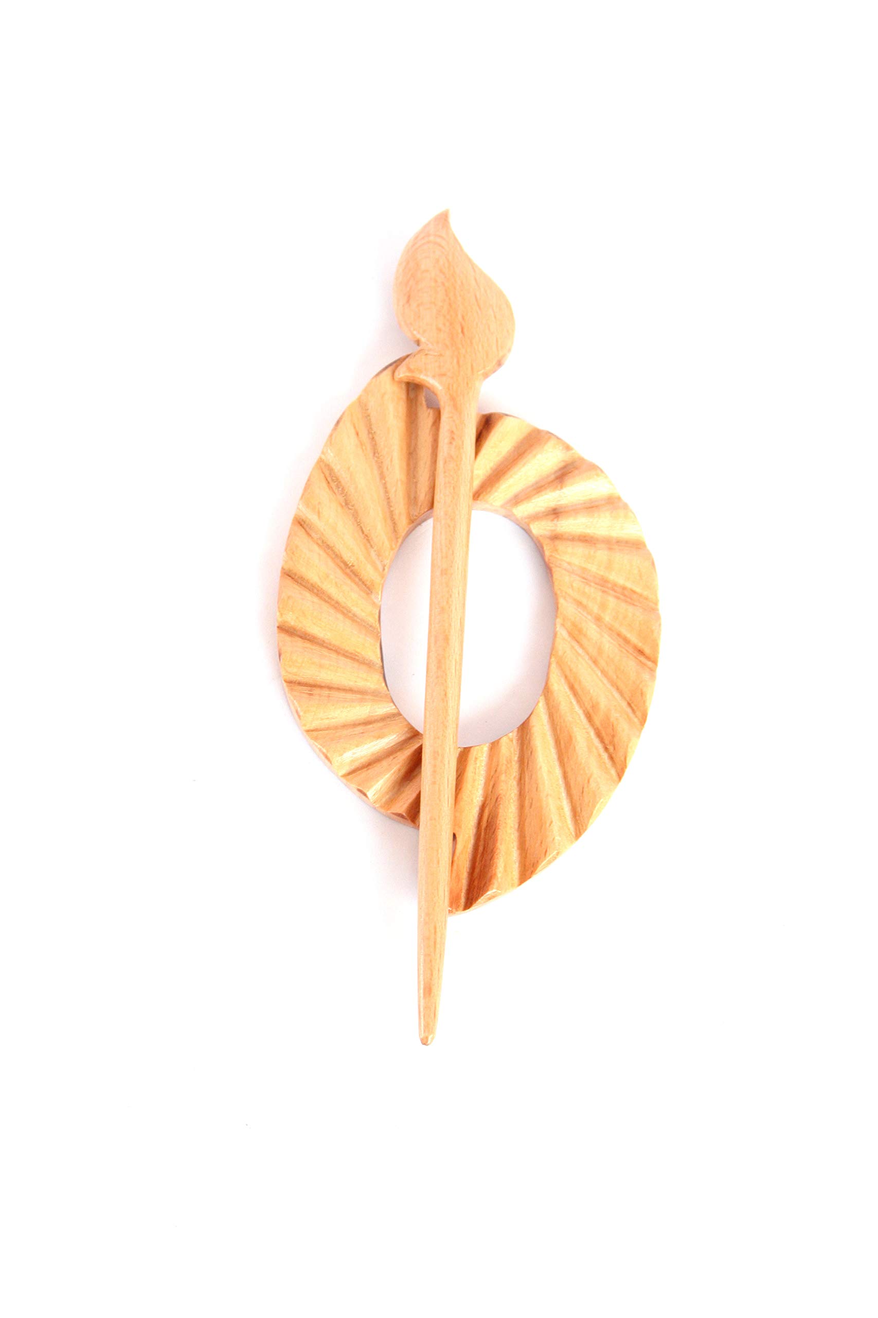Artisans World Beige Wooden Shawl Pin - Image 3