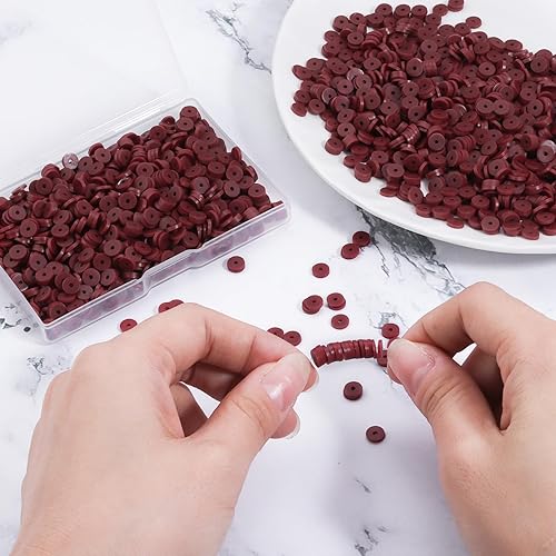 Miniatura 2 de 1000 cuentas Heishi de arcilla polimérica para hacer joyas, pulseras, collares de 0.236 in