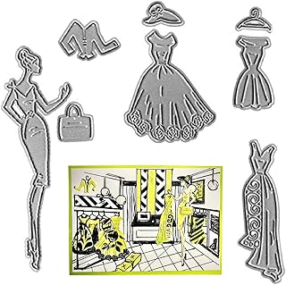 Metal Lady Dress Women Cutting Dies,Bag Formal Dresses Cap Die Cuts Embossing Stencils Template Mould for Card Scrapbookin...