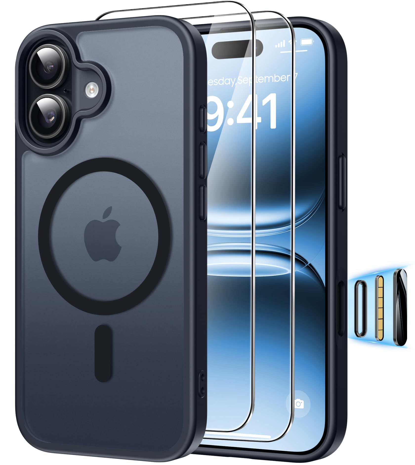 Magnética Funda para iPhone 17 Pro Compatible MagSafe con 2 Cristal Templado, Control de Cámara, Protección Carcasa Antigolpes Anti-Amarillo Tapa Case iPhone 17 Pro, Transparente — view 31