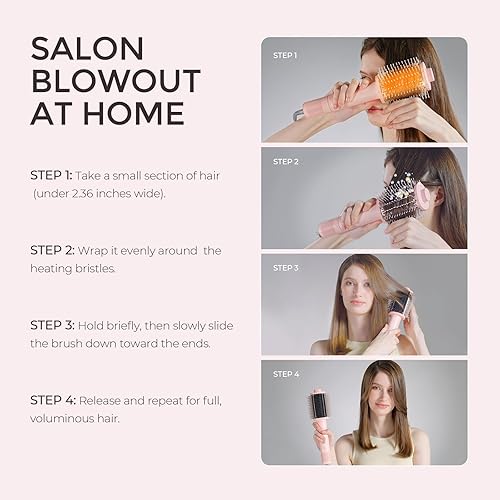 Miniatura 9 de TYMO Cepillo secador de pelo 4.0, ligero 3 veces más rápido, cepillo secador de pelo iónico 5 en 1 que añade brillo, volumen y plenitud para estilos