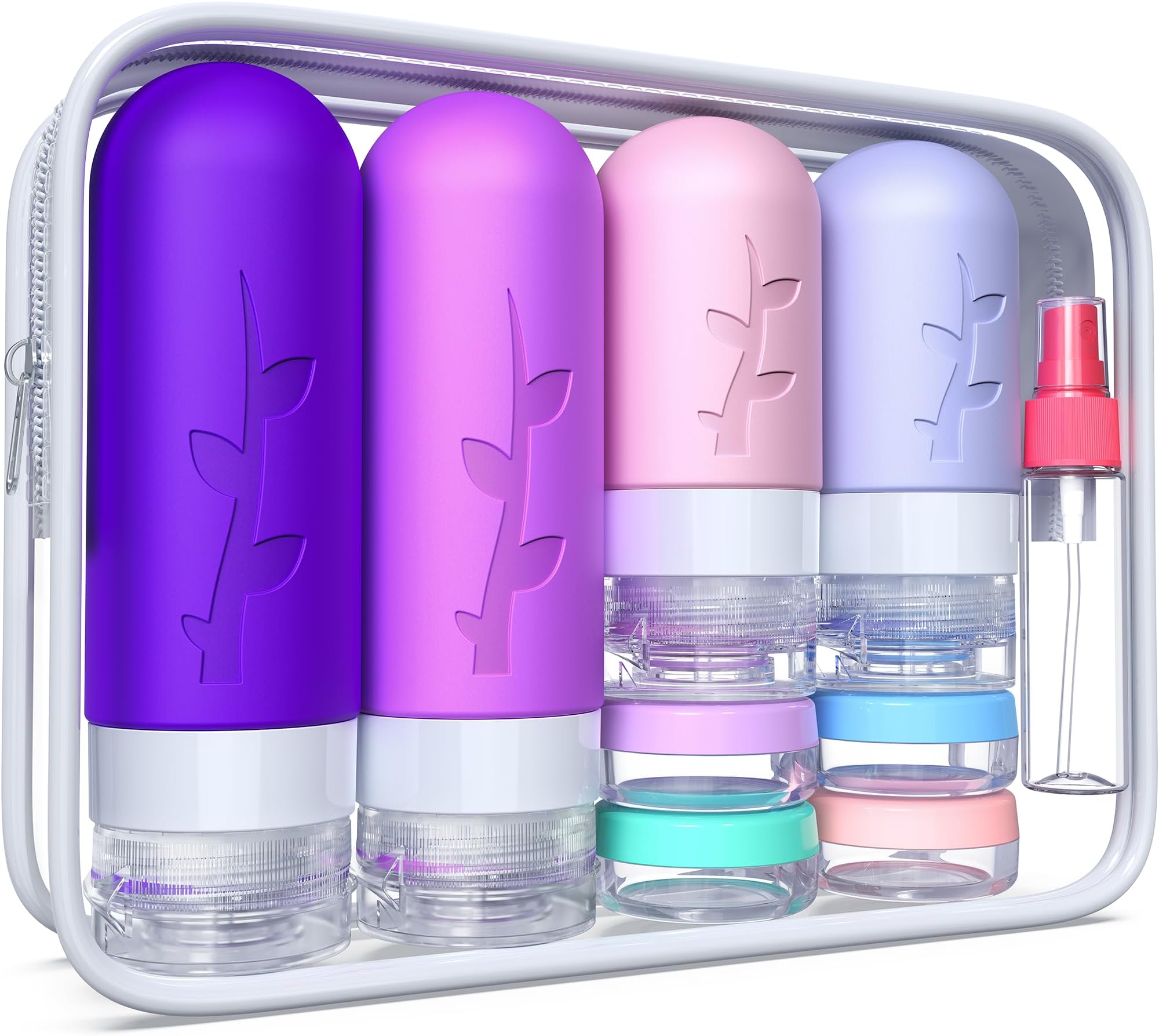 Travel Bottles for Toiletries, 18pack Tsa Approved Silicone Travel Containers for Toiletries, Leak Proof Refillable Liquid 3oz 2oz Travel essentials for Shampoo Conditioner Lotion BPA Free