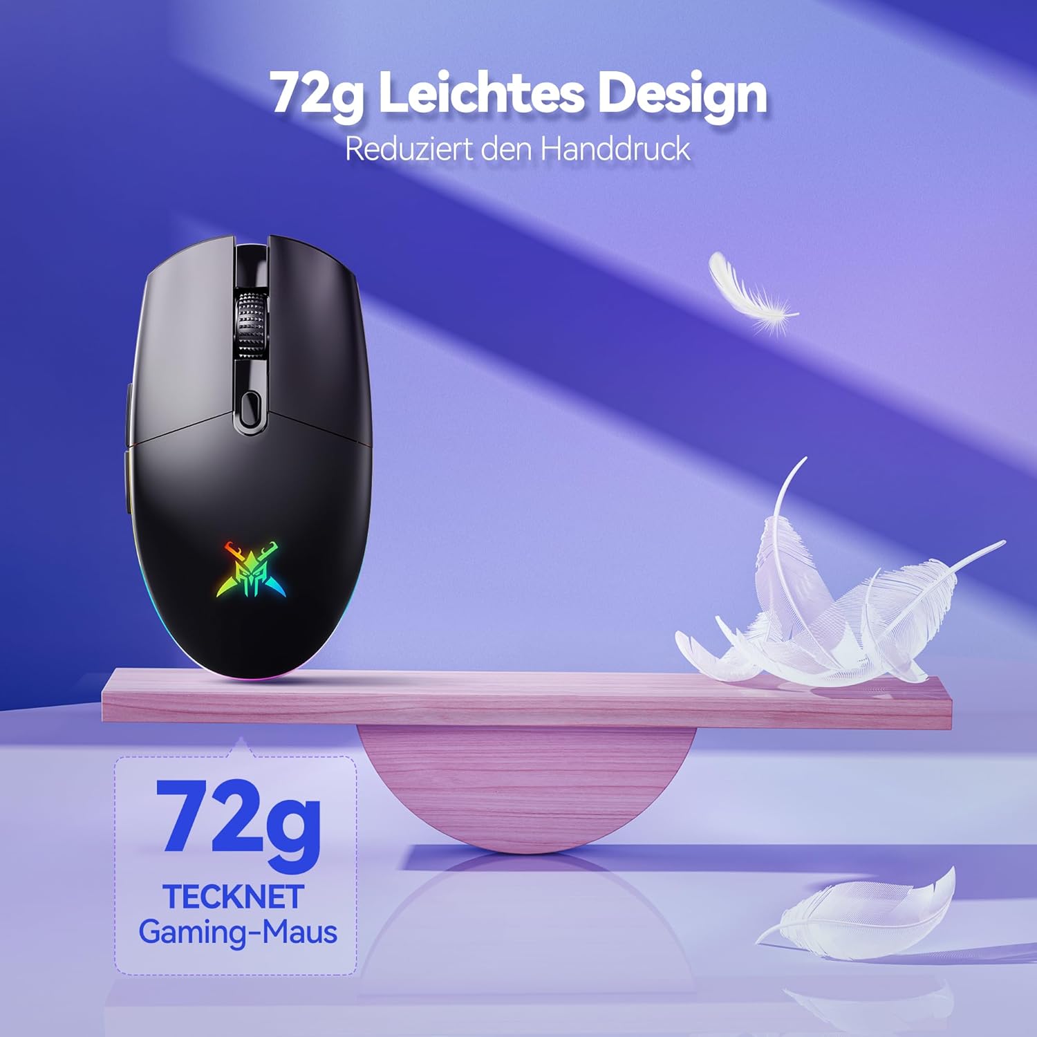 TECKNET Wireless Gaming Mouse lightweight design