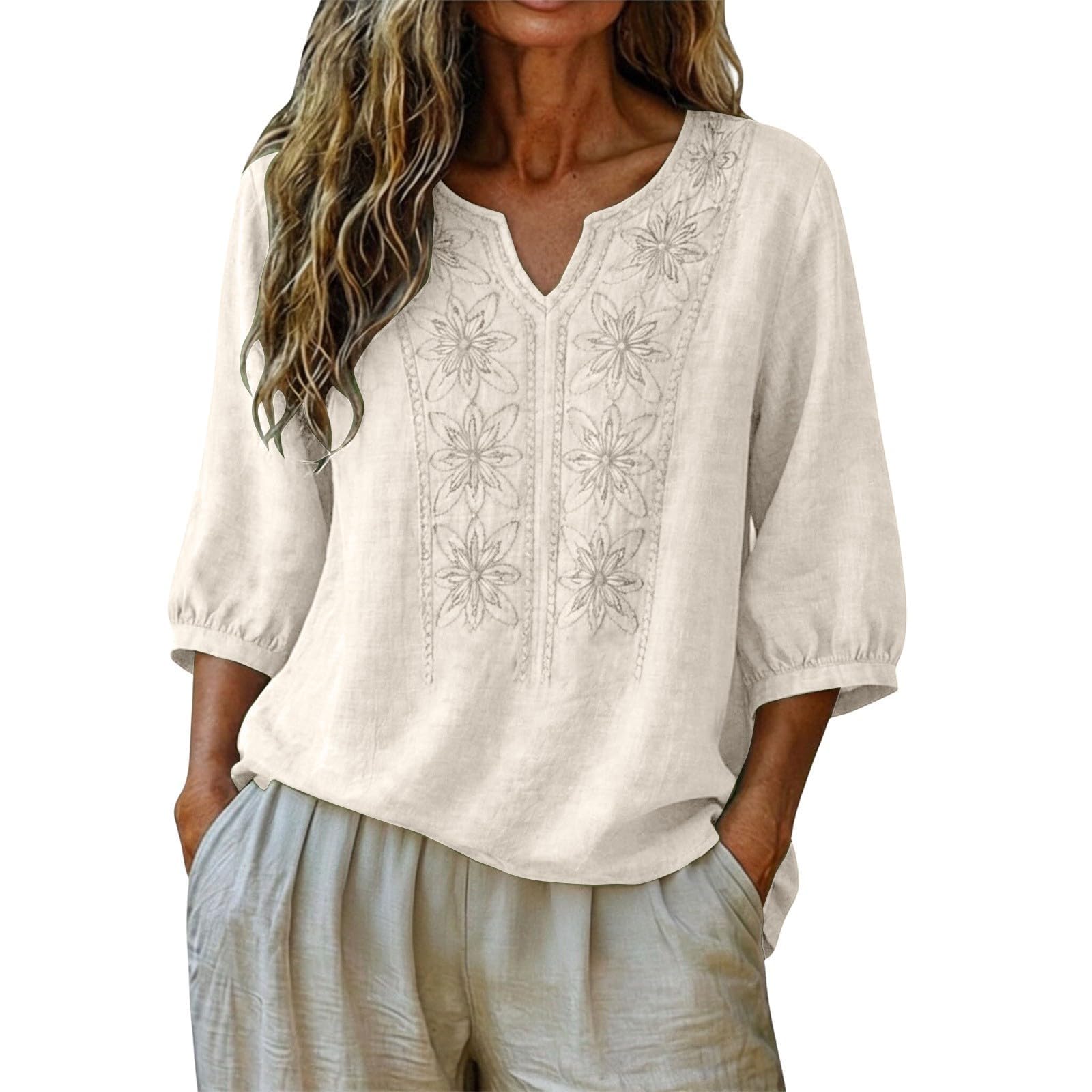 Chándal Mujer Completo Verano Y Lino Conjunto Chandal Completo Blusa Manga Corta Pantalones Deportivos Cuello en V Botones Deportivo Cómodo Conjuntos Ropa Verano Casual