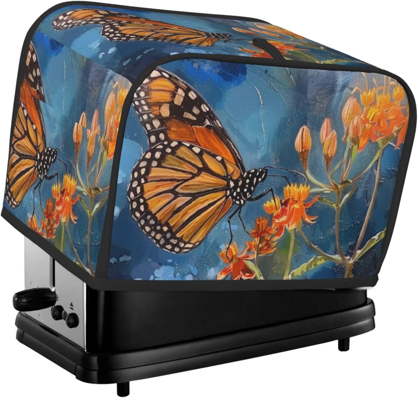 Toaster Cover 2 Slice with Sunflower Pattern Dustproof Fingerprint Bakeware Protection Wide Slot Reusable for Kitchen Small Appliance TCC22