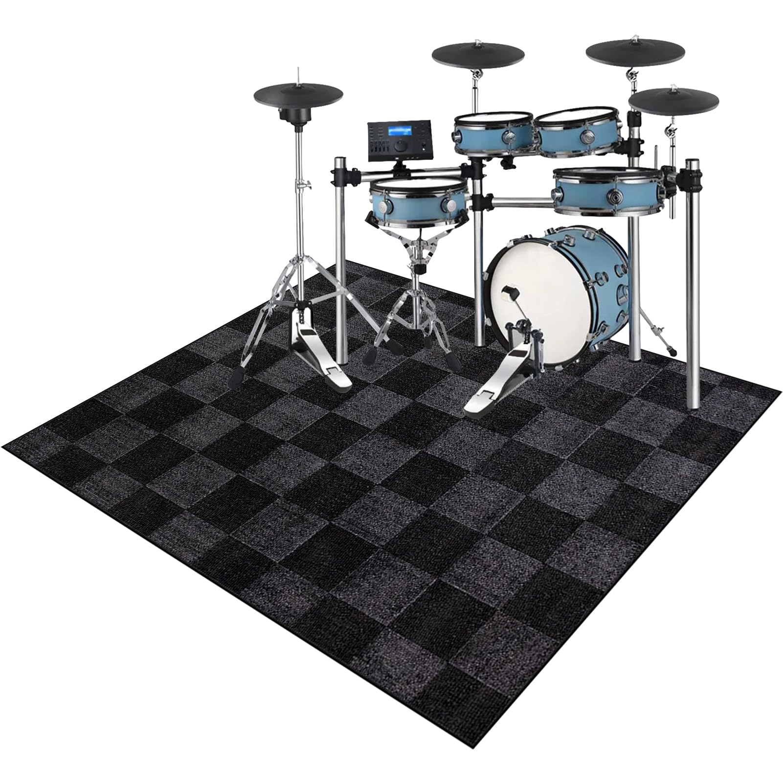 210 x 180 cm Tappeto Batteria Tappeto Antiscivolo Batteria Elettronica Tappeto per Batteria Tappetino Insonorizzato Tappeto Drum Coperta Tamburo Professionale Tappetino per Batteria Acustica Drum Rug
