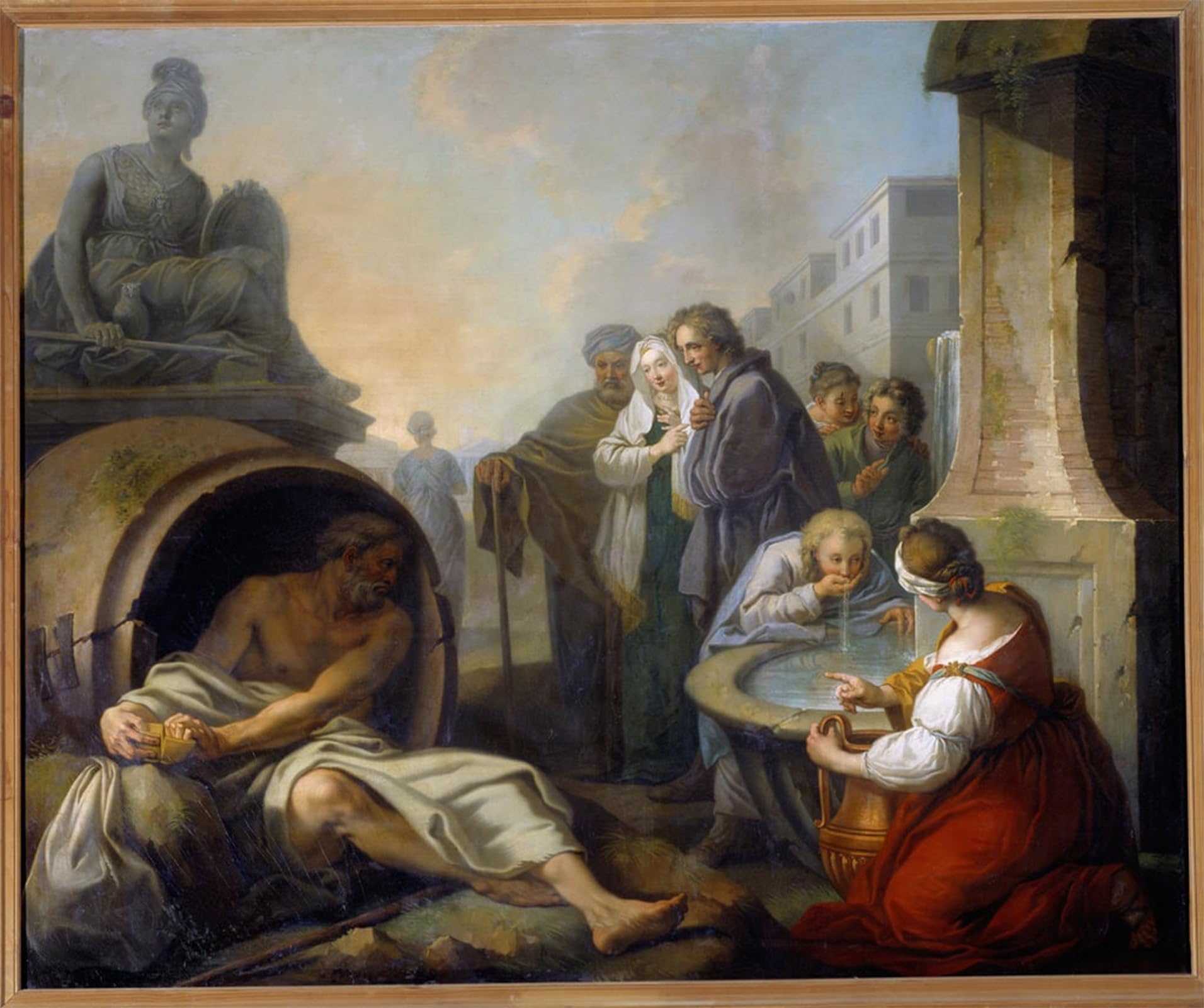 SERENDIPITP Vintage Wall Art Canvas Nordic Poster Canvas Print Picture Diogene Breaking His Ecular Diogene of Sinope Called the Cynic by Étienne Jeaurat Wall Art Poster for Home Decor 60x90cm