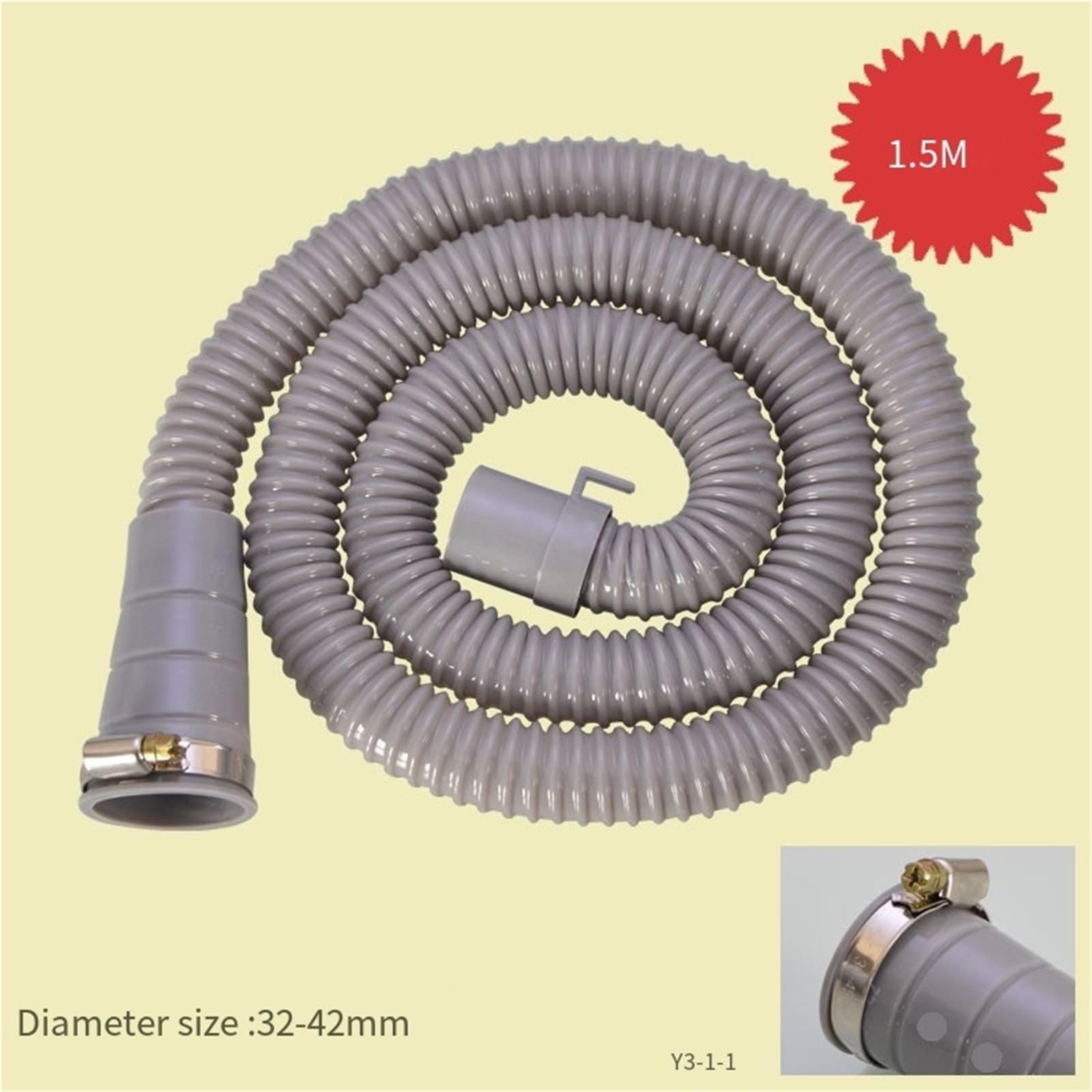 Drenaggio Automatico Della Lavatrice, Compatibile Con Tings, Allungamento Del Tubo Di Uscita Ed Estensione Del Downpipe(1.5 m send pipe hoop)