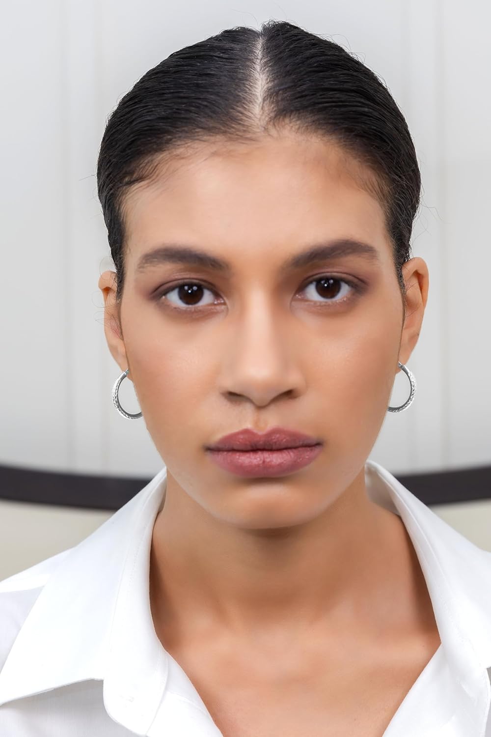 Hoops & Loops 925 Sterling Silver Diamond-Cut Round Hoop Textured 3mm Click-Top Earrings for Women, Slver, Two-Tone 14K Yellow Gold Flash Plate 15/20/25/30/35/40/45/50mm Hoops - Image 4