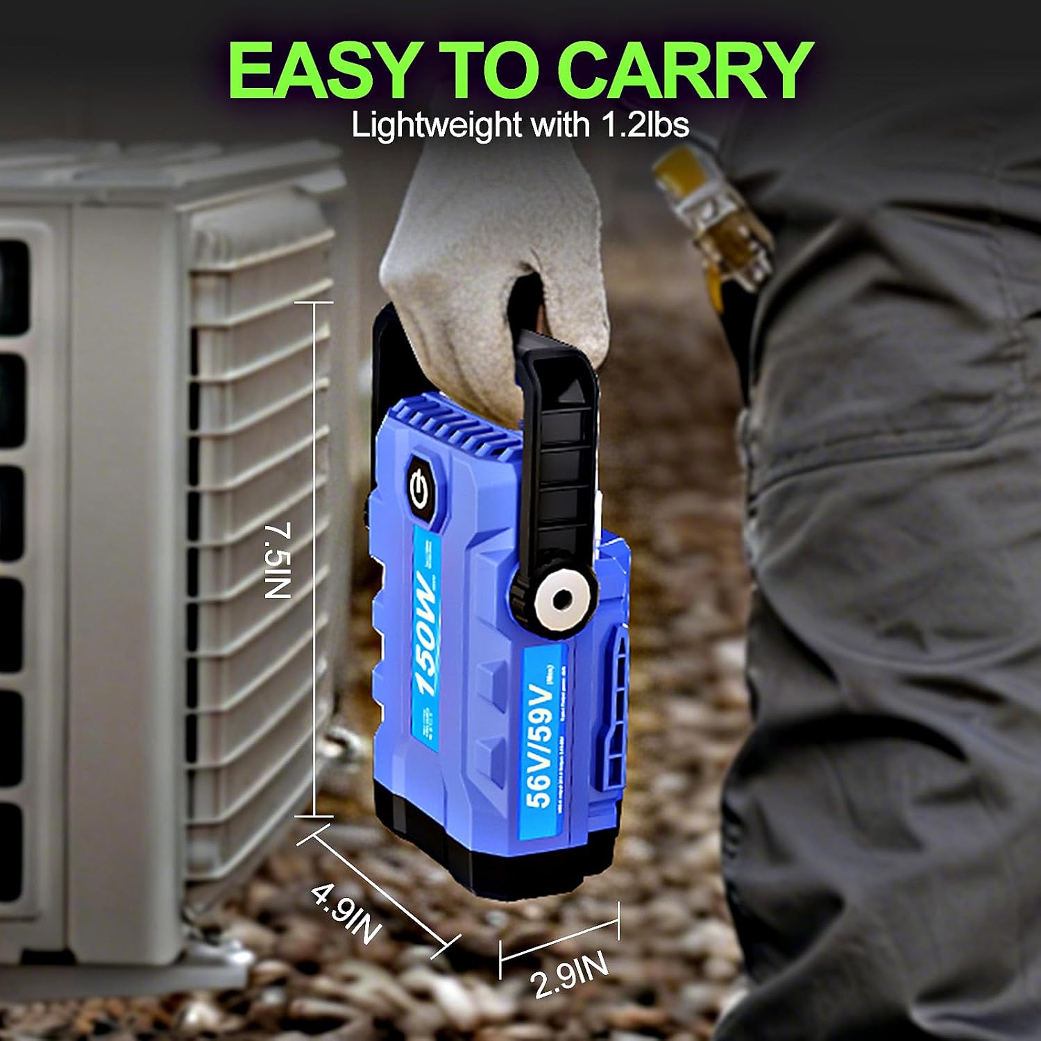 150W Portable Inverter Power Inverter Compatible with EGO Power+ Battery for Home and Outdoor