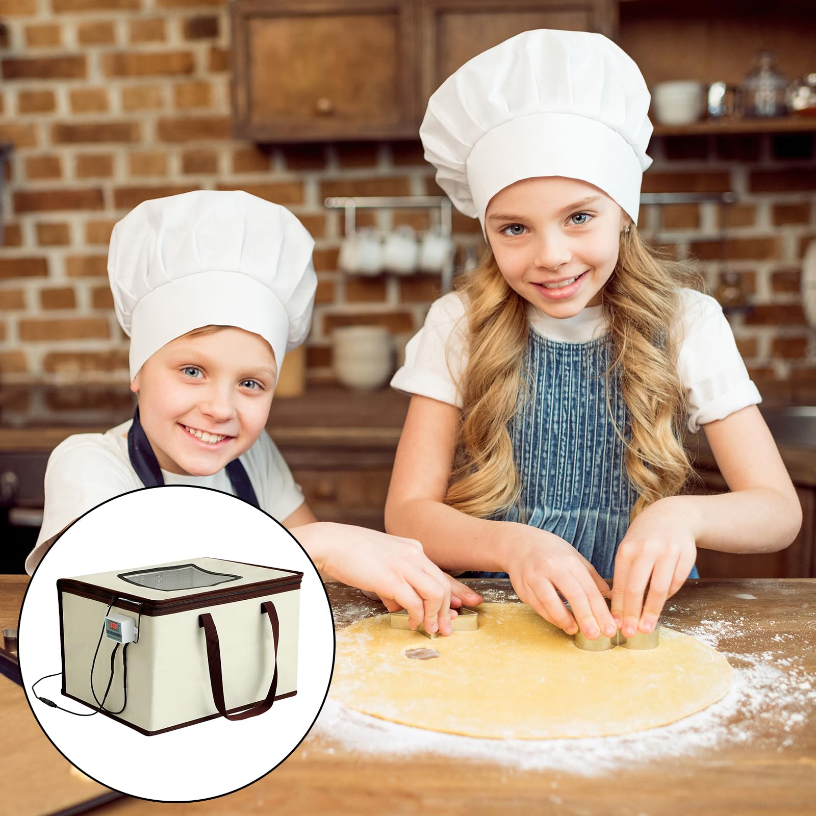 Boîte De Levée De Pâte, Armoire de Fermentation Pliable Étuve De Pâte Polyvalente avec Chauffage et Contrôle Précis De La Température Température et Minuterie Réglables Heated Proofing Basket