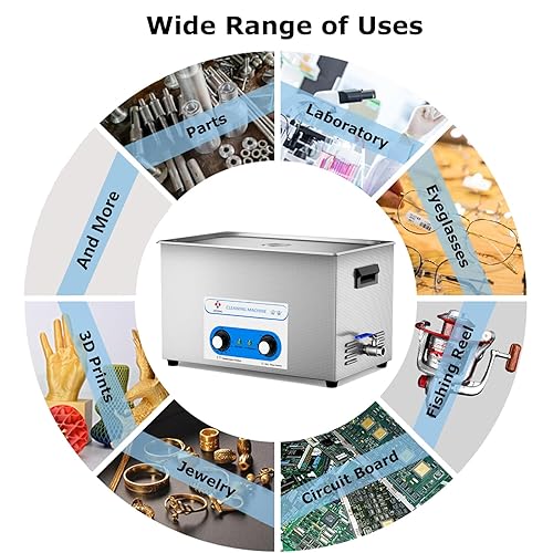 Miniatura 5 de Limpiador ultrasónico de 30 L con control de perilla, máquina ultrasónica de 40 kHz, calentador de joyas ultrasónico para piezas de carburador