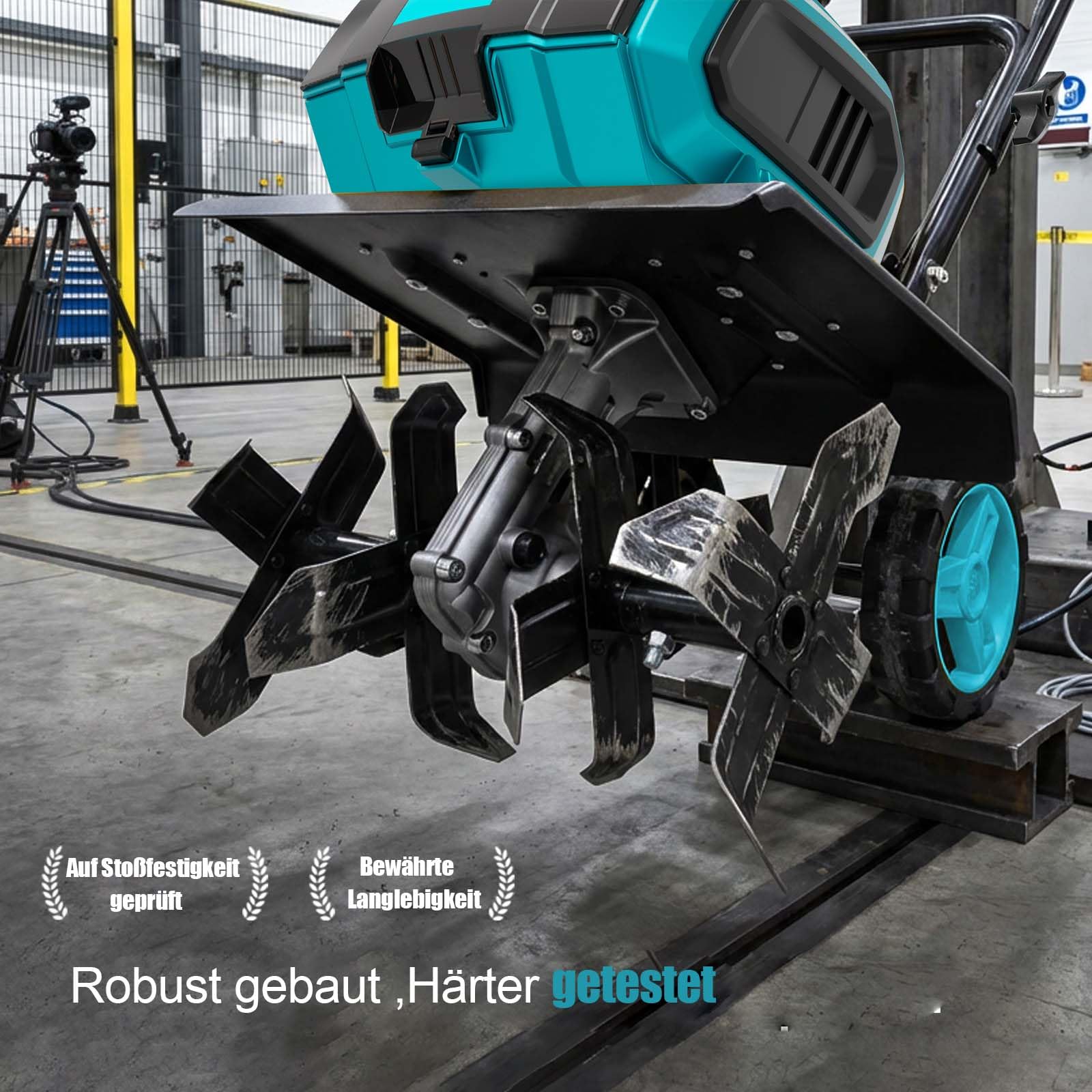 Mellif Akku-Gartenfräse für Makita 18V Akku – 22 cm Arbeitstiefe, 32 cm Arbeitsbreite, bürstenloser Motor, 2-Punkt-Sicherheitsschalter, klappbares Design, 16 Stahlzinken (ohne Akku)
