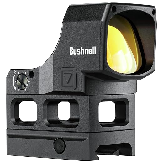 Bushnell RXM-300 Reflex Sight, 4 MOA Daylight Bright Red Dot, Shake-Awake, Massive 24x28mm Window for Unmatched FOV in All Weather Conditions, Low-Profile and High-Rise Mount, RMR Footprint