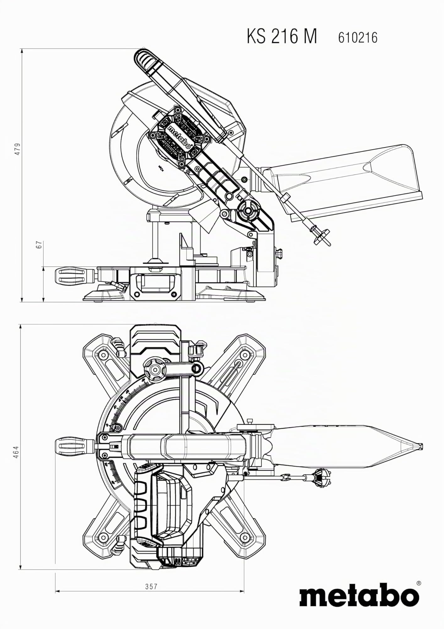 Metabo 610216900 Scie à onglet 216 mm 30 mm 1100 W