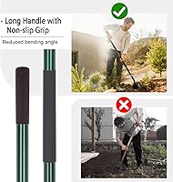 Vista 5 de VNIMTI Pala de jardinería resistente, hoja redonda de 56 pulgadas con mango de fibra de vidrio (verde)