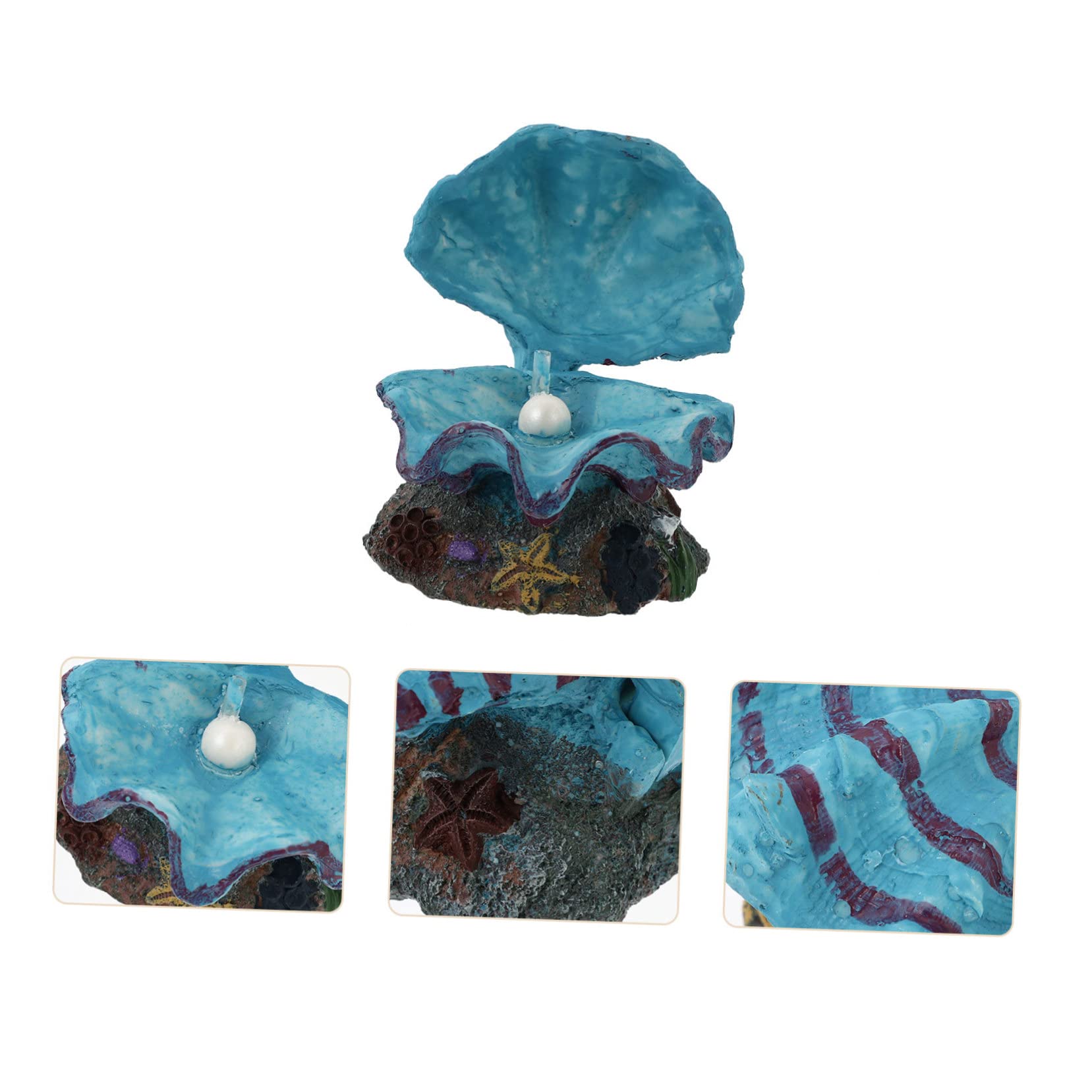 2stücke Aquarium Luftstein Dekoration Blauer Luftblasen-Shell Ornament Für Fischbecken Mit Sauerstoffpumpe Und Farbecht Für Ansprechende Aquarienlandschaft