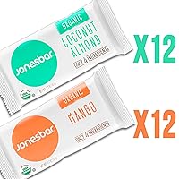 Vista 3 de JONESBAR Tropical Pack (24 barras (2 cajas)), barra orgánica USDA de frutas y nueces, sin OMG, Kosher, vegano, sin gluten, simple