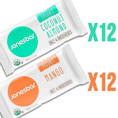 Miniatura 3 de JONESBAR Tropical Pack (24 barras (2 cajas)), barra orgánica USDA de frutas y nueces, sin OMG, Kosher, vegano, sin gluten, simple