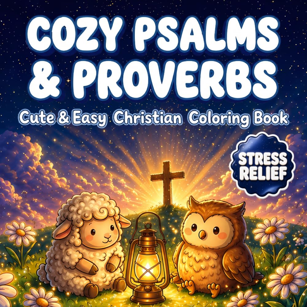 Cozy Psalms & Proverbs: A Relaxing Bold and Easy Christian Coloring Book for Adults to Find Peace and Relieve Stress Through Scripture