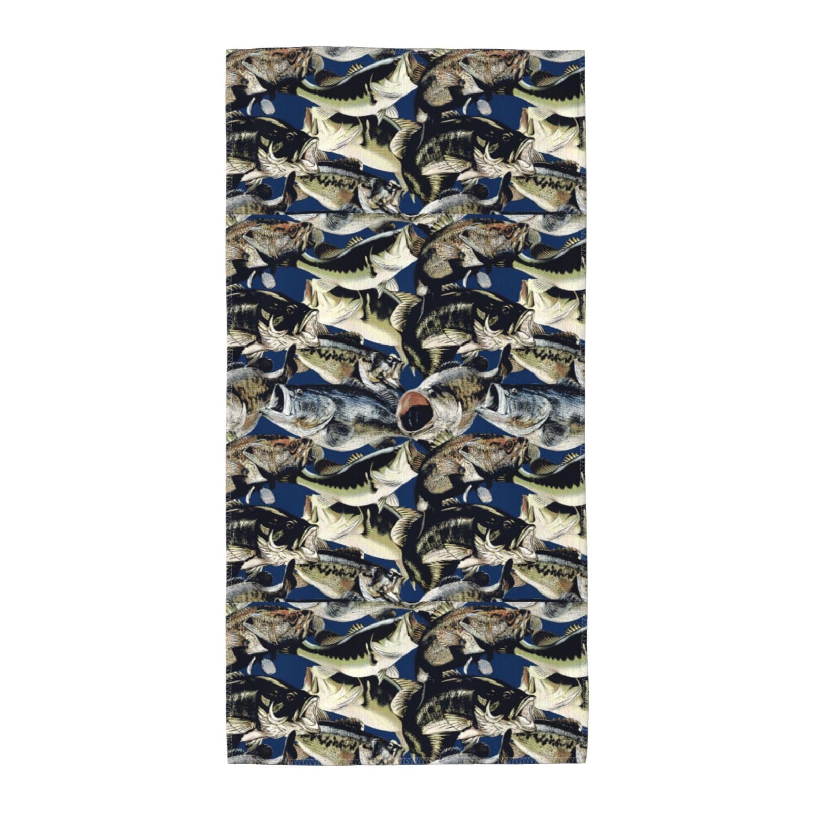 Cbaaghh Fish Pattern Print Towel, Towels Thick Face Towels Fast Drying Washcloth For Bath, Spa, Gym