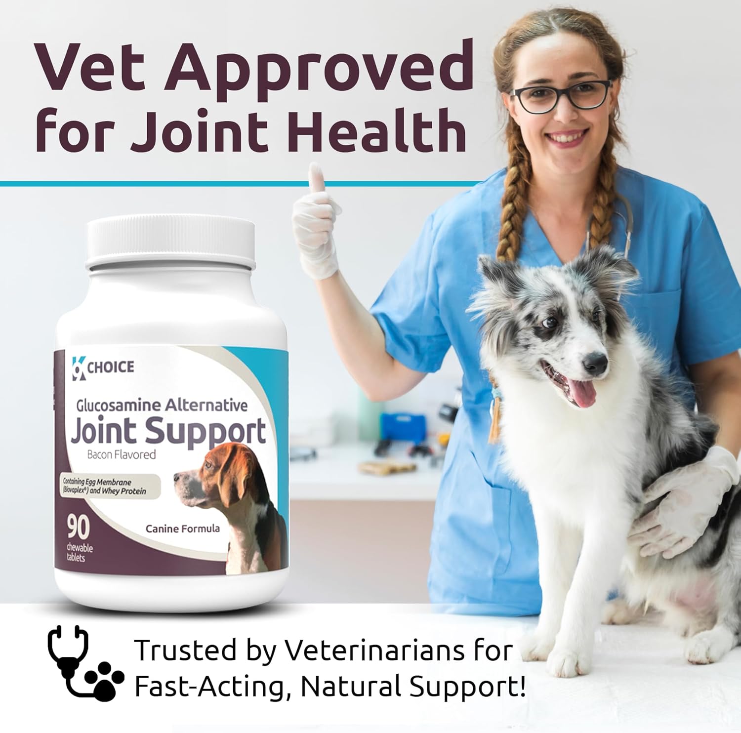 K9 Select Joint Support for Dogs with BiovaPlex - Glucosamine Alternative - 90 Chewable Tablets - Dog Joint Supplement For Mobility & Flexibilty - Hip & Joint
