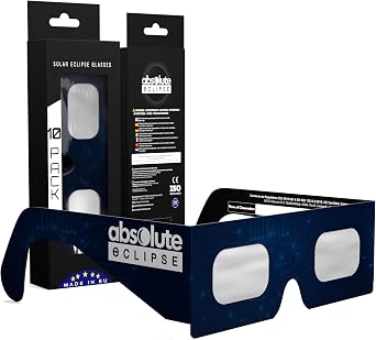 Solar Eclipse Glasses ISO 12312-2 & CE Certified   Safe Solar Viewing for Direct Sun & August 2026 Eclipse | Paper Cardboard Frame, Made in EU | For Kids & Adults