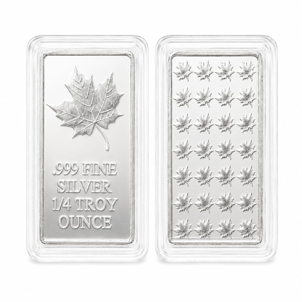Silberbarren 1/4 oz Maple Leaf - Ahornblatt - 999 Silber Polierte Platte Kapsel