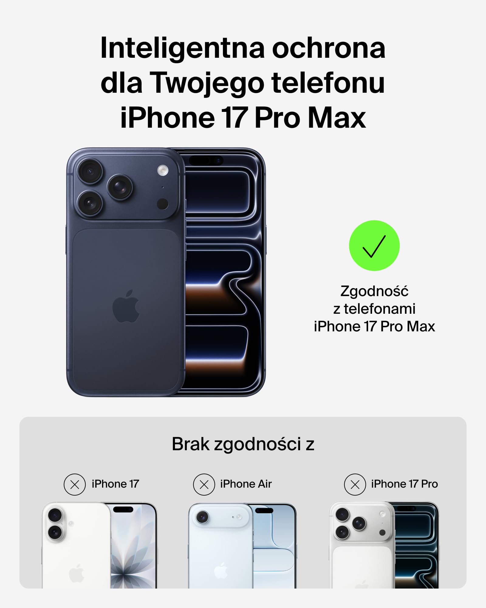 Belkin SheerForce Grip Zgodne z MagSafe Etui na Telefon iPhone 17 Pro Max, Niskoprofilowe z Antypoślizgowymi Bokami – Magnetyczne, Przezroczyste i Odporne na Uderzenia Etui do iPhone'a – Czarne