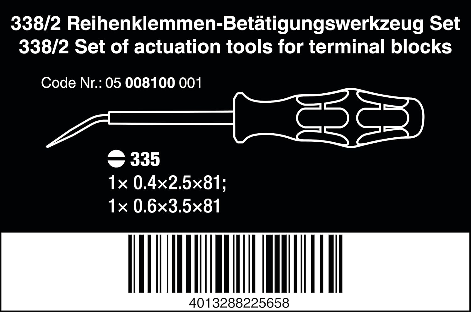 Wera - 05008100001 - Actuation Tools, 338/2 Set of Actuation Tools for Terminal Blocks (Spring Cages), 2 Pieces
