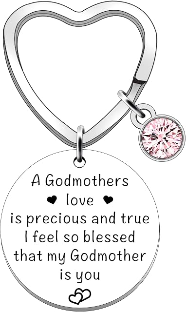 SDOFY Godmother Gifts Godmother Keyring Gifts for Mothers Day Christening Christmas Present Godmother Birthday Gifts (Precious and True)
