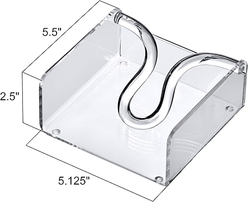 Miniatura 3 de Amazing Abby Servilletero acrílico para toallas de invitados (8.5 x 4.5 pulgadas), dispensador de servilletas de plástico transparente con brazo