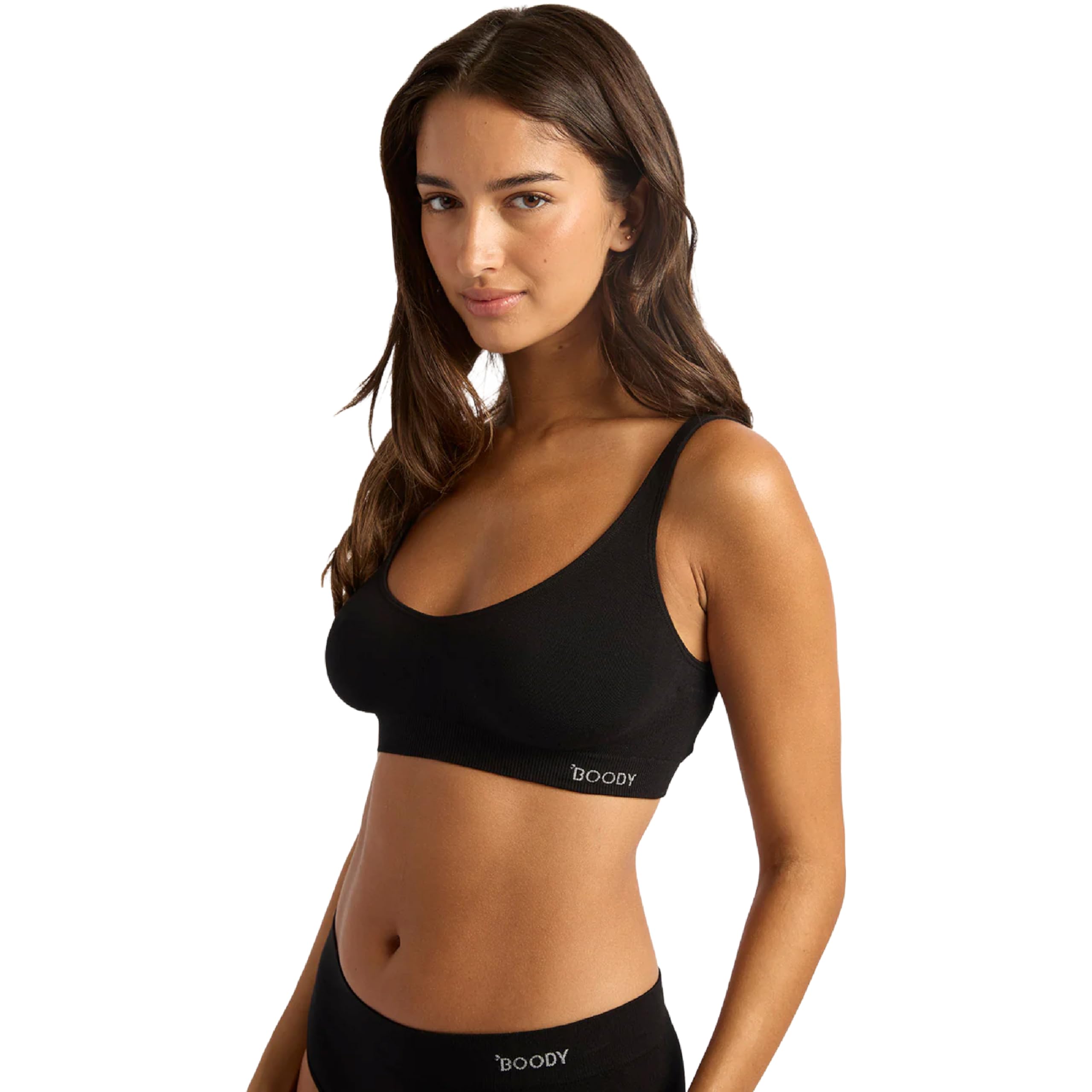 Boody Women’s Seamless Crop Bra | Bras for Women | Seamfree Comfort Bamboo Bralette | Effortless Fit | Non-Adjustable Straps