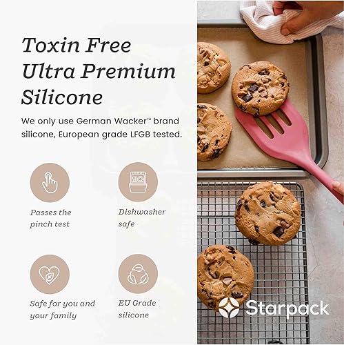 Miniatura 6 de StarPack Premium - Juego de utensilios de cocina de silicona (5 piezas) con revestimiento higiénico sólido  101 consejos de cocina adicionales