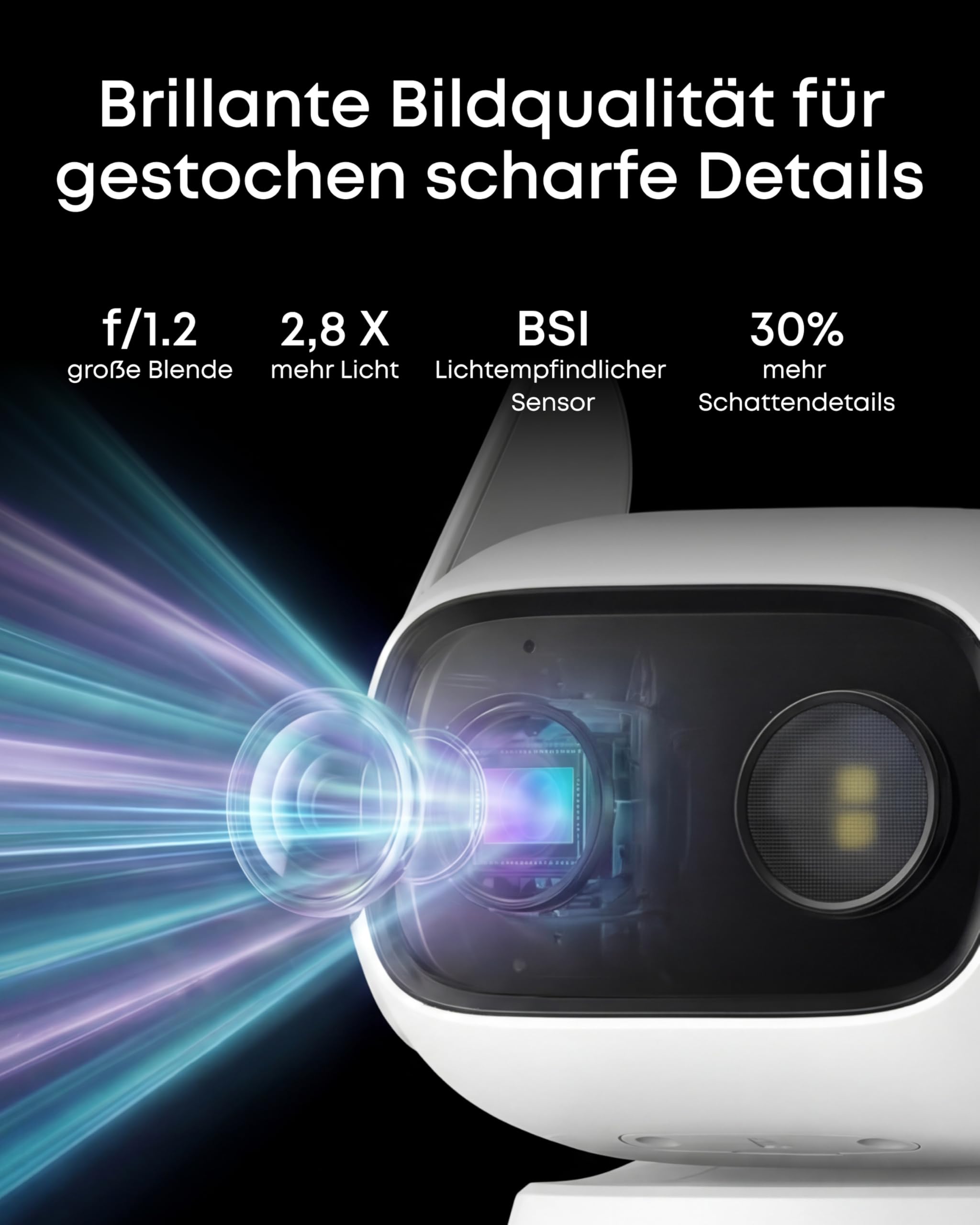 eufy Überwachungskamera C31 kabelgebunden, Überwachungskamera Außen | Farbnachtsicht, ohne Abo, 24/7-Videos, 360°-Sicht mit Schwenken/Neigen, KI-Erkennung Mensch/KFZ/Tier/Weinen, lokaler Speicher